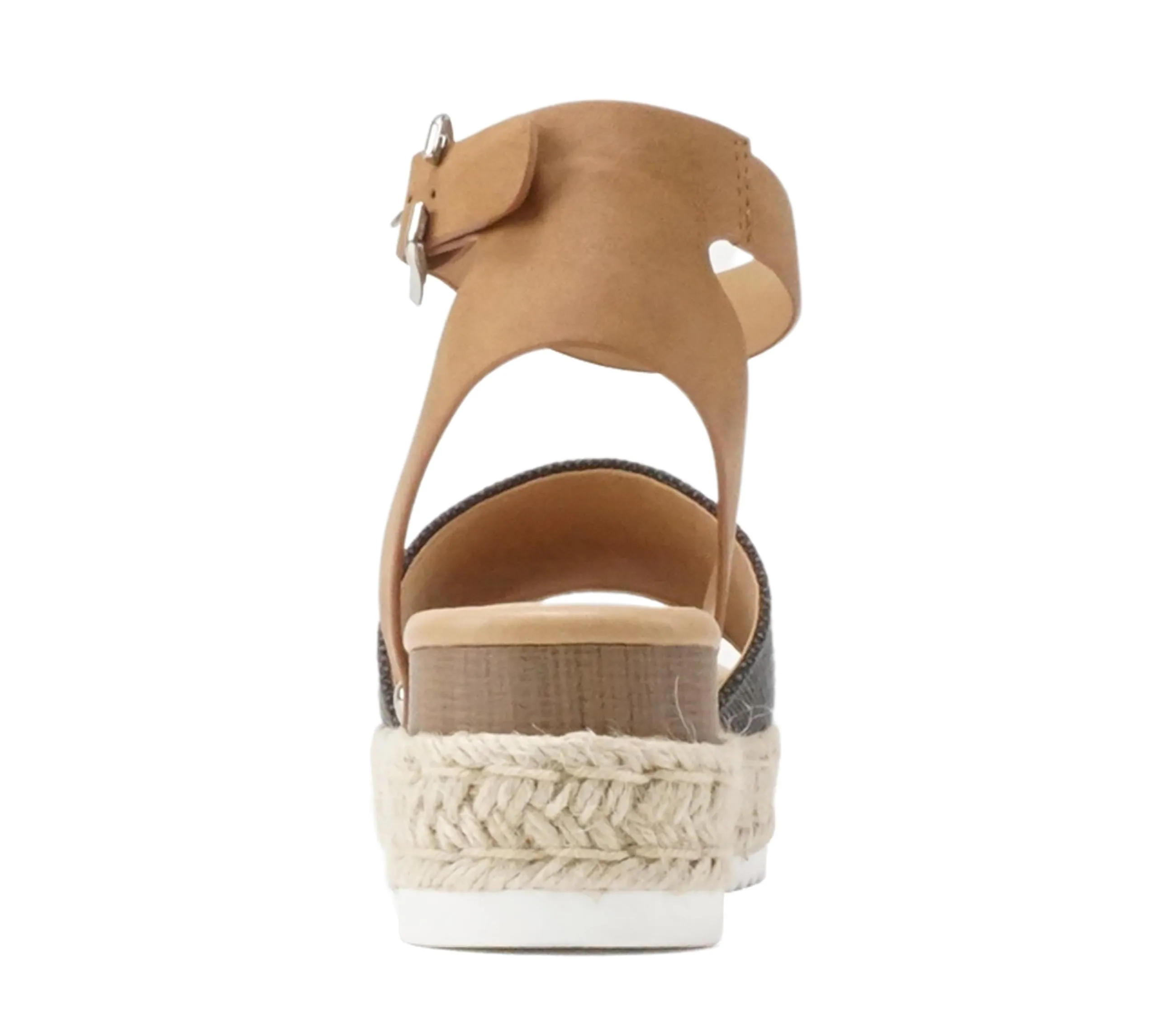 Soda Topic Open Toe Buckle Ankle Strap Espadrilles Flatform Wedge Casual Sandals