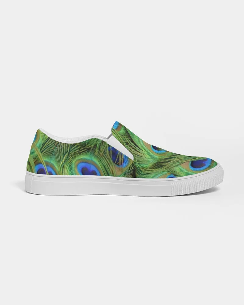 Stunning Peacock Women's Slip-On Canvas Shoe