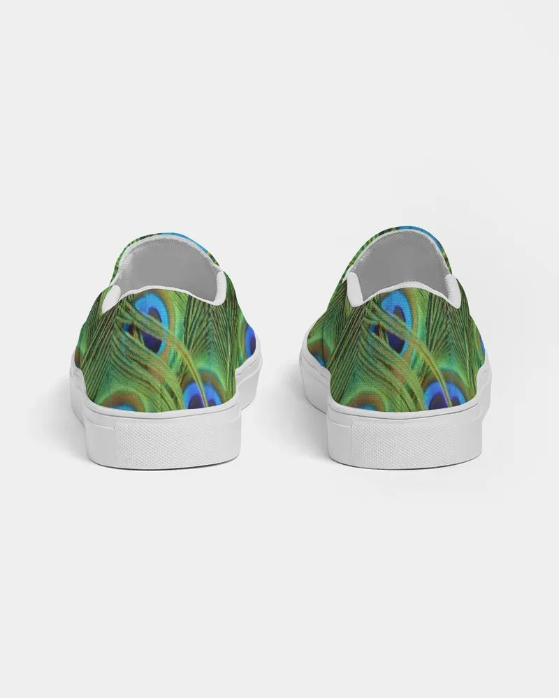 Stunning Peacock Women's Slip-On Canvas Shoe