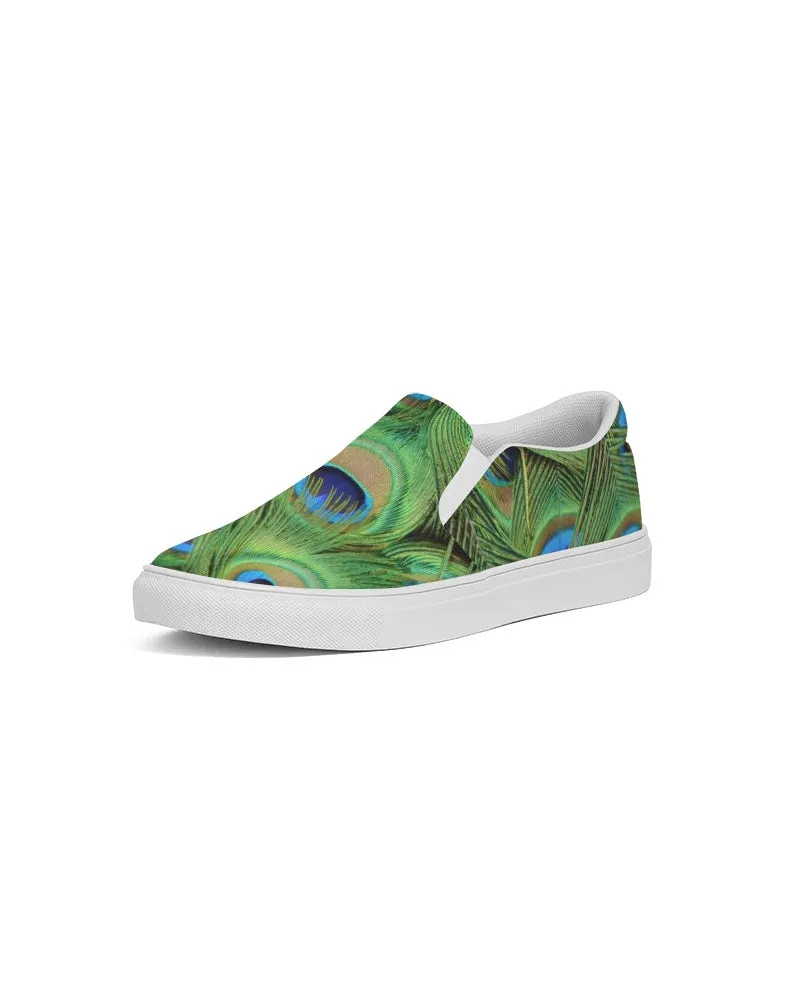 Stunning Peacock Women's Slip-On Canvas Shoe