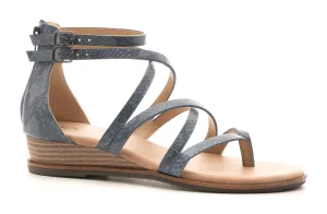 Sweet Tea Blue Snake Strappy Sandal