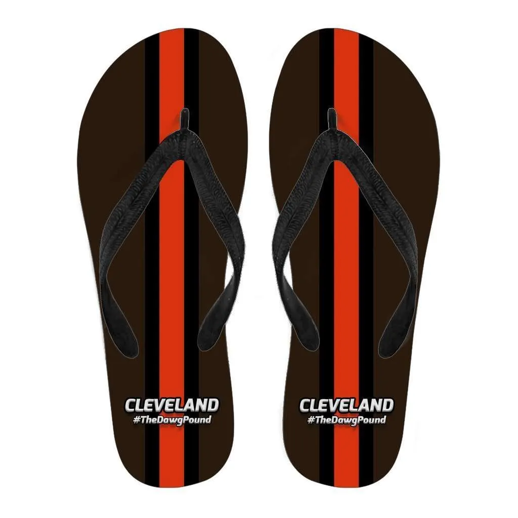 #TheDawgPound Cleveland Fan Flip Flops