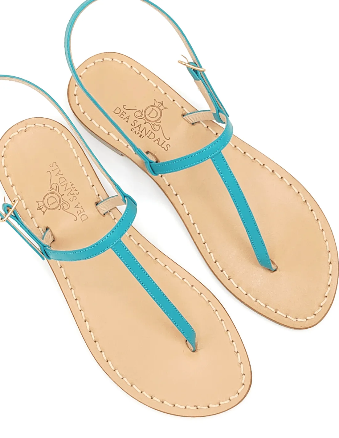 TURQUOISE LEATHER CAPRI SANDALS (ART. 222LT)