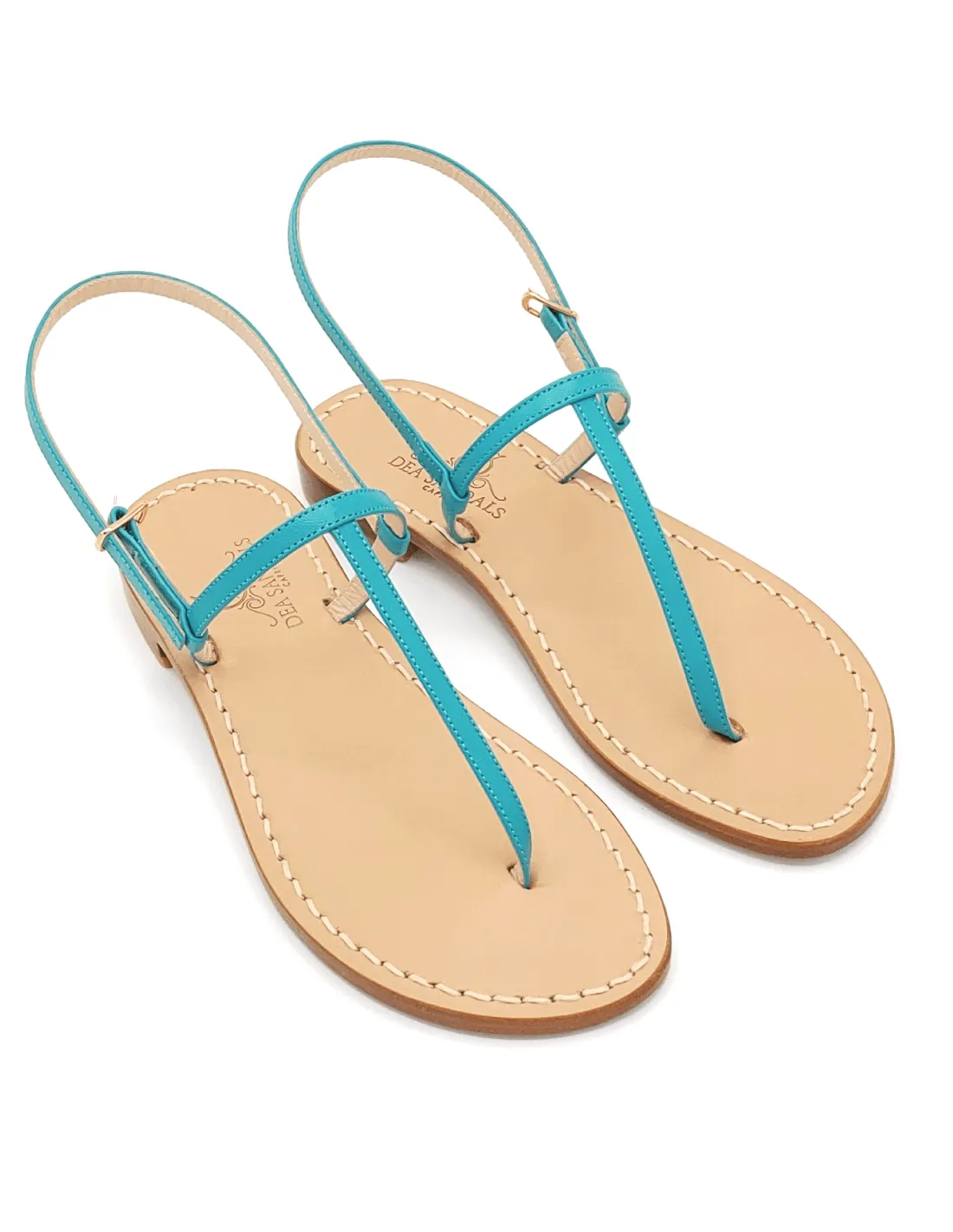 TURQUOISE LEATHER CAPRI SANDALS (ART. 222LT)