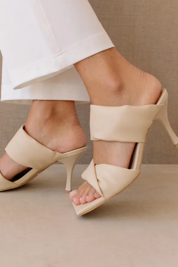 Twist Strap Heel | Corn Ivory