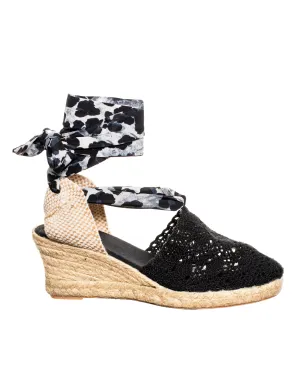 Valencia Ganchillo Black Wedge